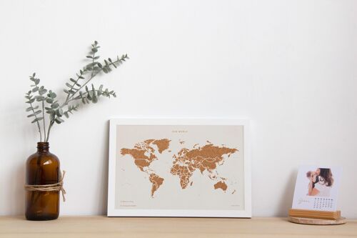 Cork World Map with frame - Special Edition - S & M