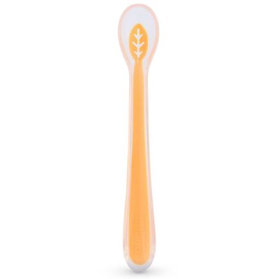 Cuillère en silicone Baboo, orange, 6 mois et plus