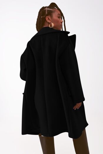 Manteau oversize en faux suède noir 2