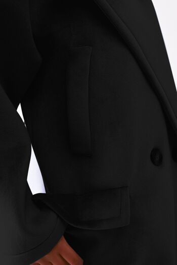 Manteau oversize en faux suède noir 4