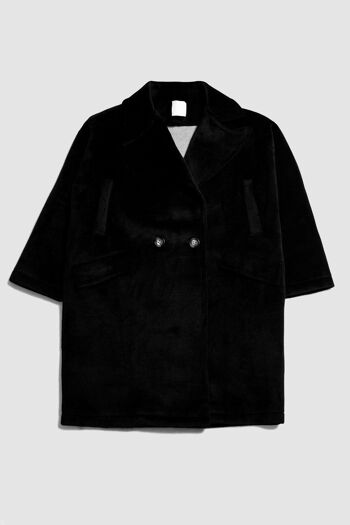 Manteau oversize en faux suède noir 5