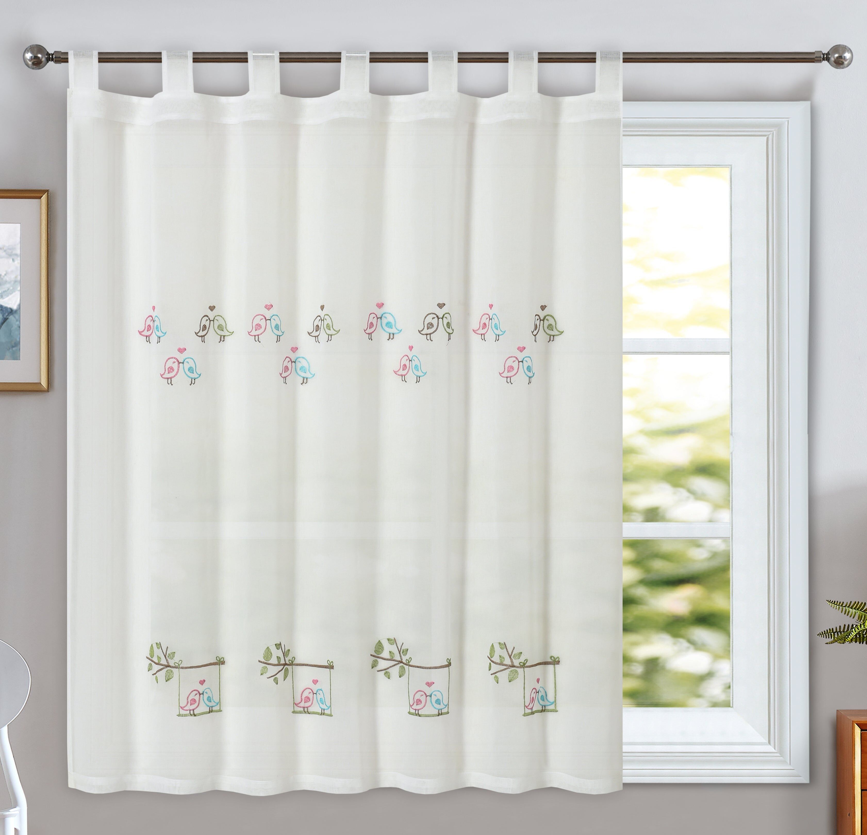 CORTINAS DE COZINHA COM PÁSSARO DO AMOR