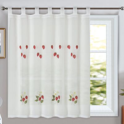 CORTINAS DE COZINHA COM MORANGO