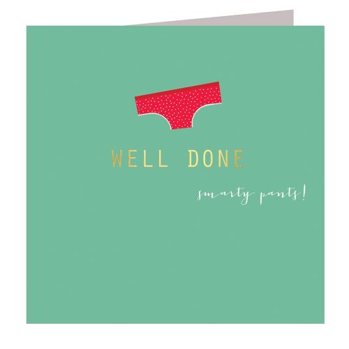 AH06 Gold Foiled Well Done Smarty Pants Card