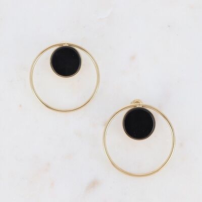 Golden Maxine earrings with Onyx stone