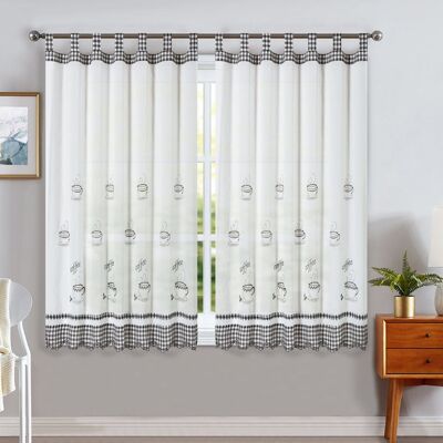 Cortinas de Cozinha avec Estampa Bordada 01