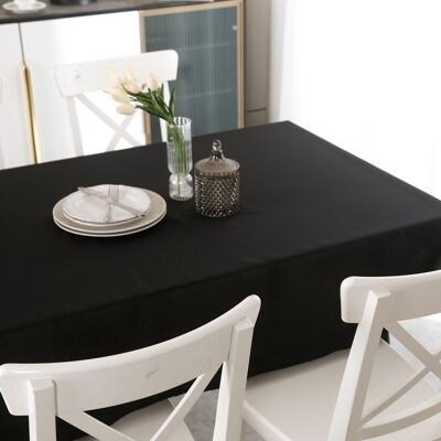 TOALHA DE MESA ANTI-NÓDOA QUADRADA PRETO