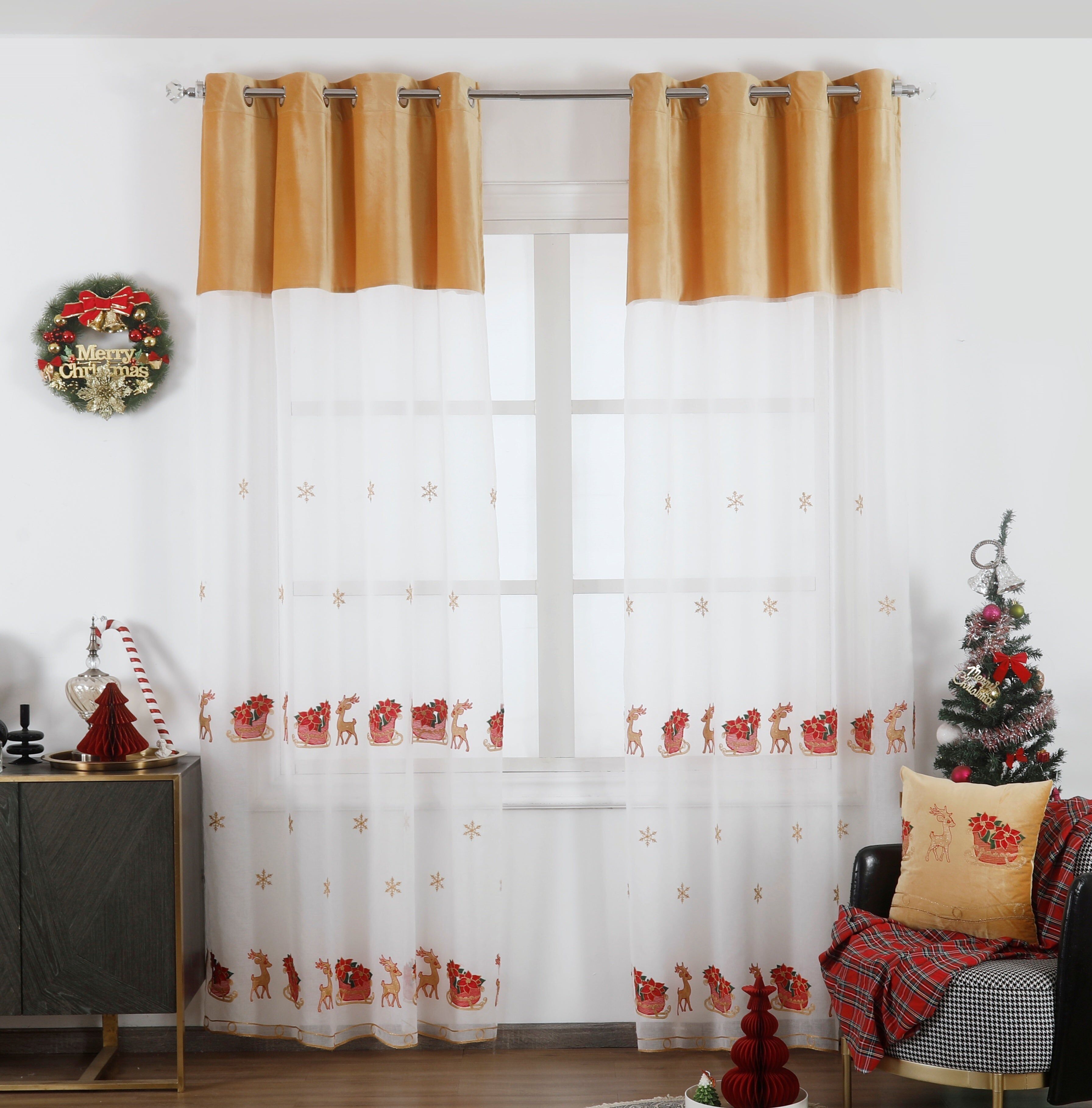 DECORAÇÃO DE NATAL CORTINADO | CORTINA EDIÇÃO LIMITADA DE NATAL AMARELO140*260