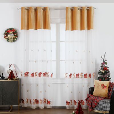 DECORAÇÃO DE NATAL CORTINADO | CORTINA EDIÇÃO LIMITADA DE NATAL AMARELO140*260