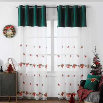 DECORAÇÃO DE NATAL CORTINADO| CORTINA EDIÇÃO LIMITADA DE NATAL VERDE140*260