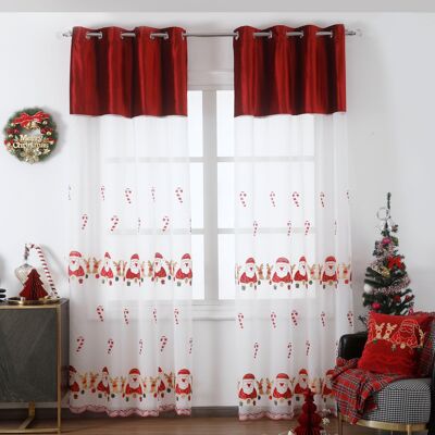 DECORAÇÃO DE NATAL CORTINASO| CORTINA EDIÇÃO LIMITADA DE NATAL VERMELHO140*260