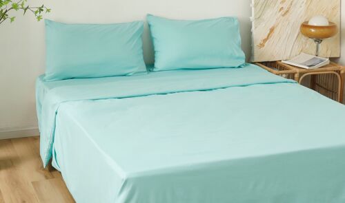 JOGO DE CAMA LISO AZUL TIFFANY