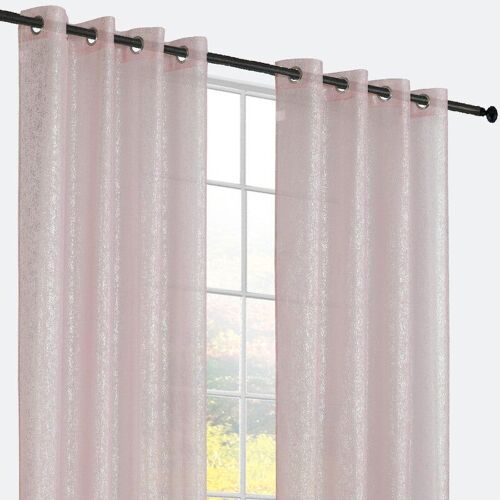 CORTINA DOLLY PONTO DE PRATA ROSA 140*260cm