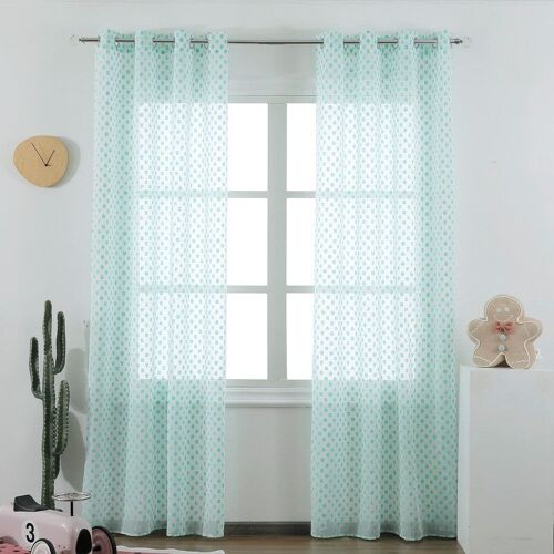 CORTINAS ALFANUMÉRICAS DE TULE AZUL LAGO 140*260cm