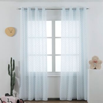 CORTINAS ALFANUMÉRICAS DE TULE AZUL CLARO 140*260cm 1