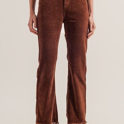 Flare corduroy pants in brown