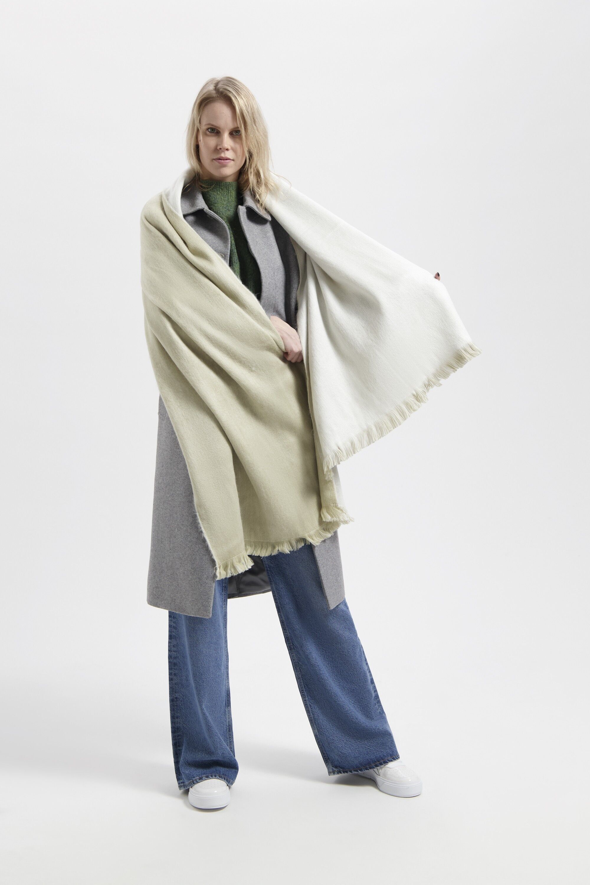 Bufanda Doble Beige / Blanca