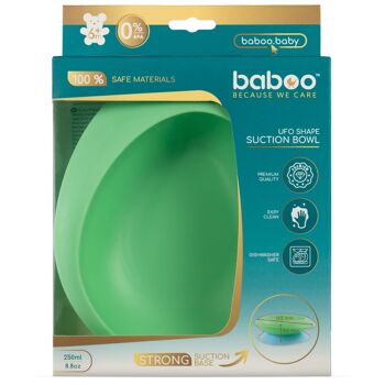 Baboo Bol en forme d'OVNI avec base à ventouse, vert, 6 mois et plus 6