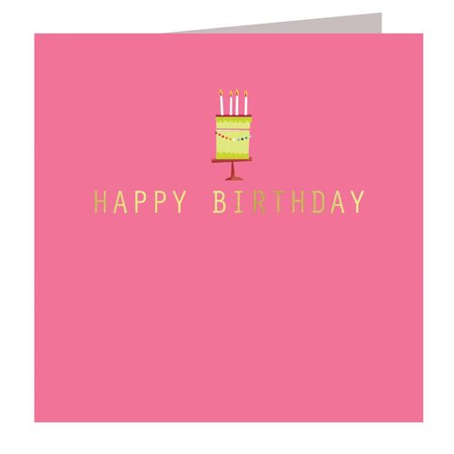 AH15 Gold Foiled Birthday Cake Card