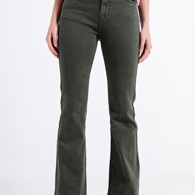 Flared jeans in olive