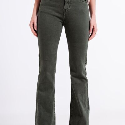 Jean flare olive