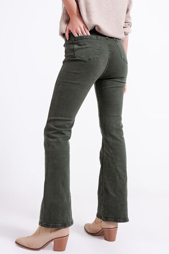 Jean flare olive 2