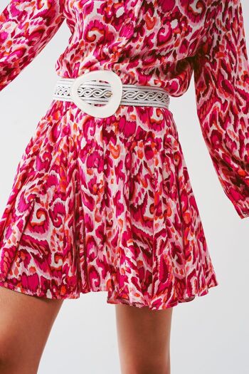 Mini robe plissée à imprimé floral en rose 6