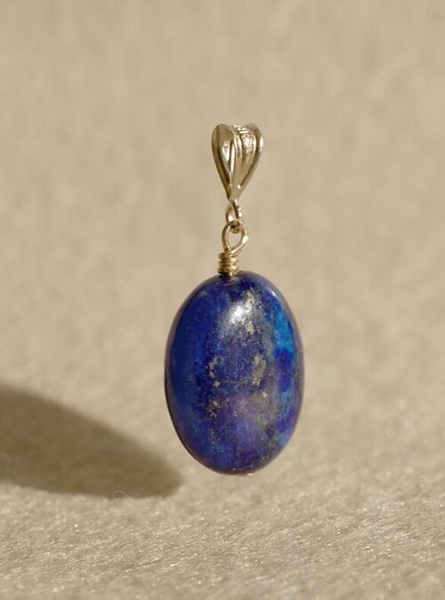 Pendentif Janna - Or laminé et lapis lazuli