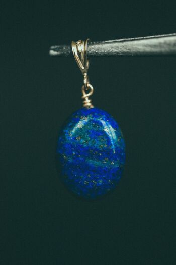 Pendentif Janna - Or laminé et lapis lazuli 2