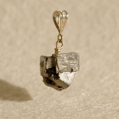 Pendentif Milena - Pyrite et or laminé