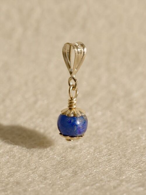 Pendentif Felicie - Or laminé et lapis lazuli
