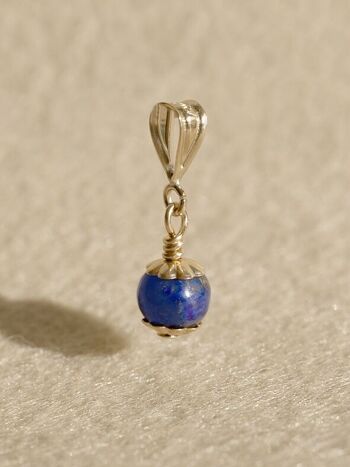 Pendentif Felicie - Or laminé et lapis lazuli 1