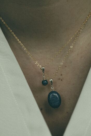 Pendentif Felicie - Or laminé et lapis lazuli 4