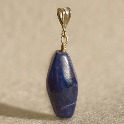 Pendentif Pipa - Or laminé et Lapis lazuli