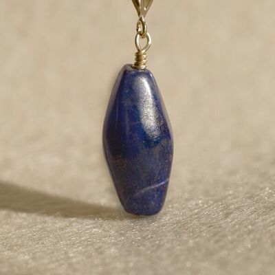 Pendentif Pipa - Or laminé et Lapis lazuli