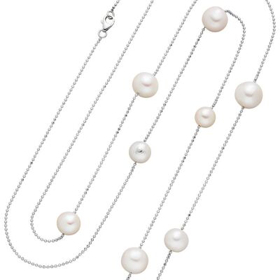 Collier avec plusieurs perles d'eau douce blanches