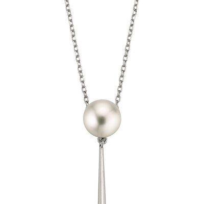 Collier avec pendentif moderne en perles d'eau douce blanc