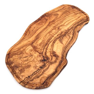 Tagliere con scanalatura realizzato a mano in legno d'ulivo
