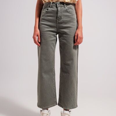 Wide leg jeans in gray