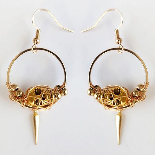 Calavera Gold Skull Wrap Earrings