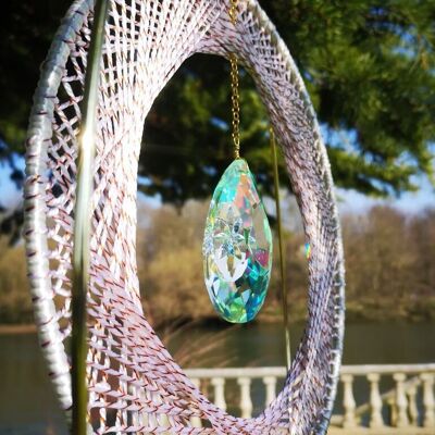 Atrapasol de cristal, atrapasol de cristal colgante, creador de arcoíris, prisma de cristal, cristal solar, atrapasol para ventana, regalo de navidad,
