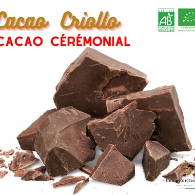 (1 Kg) Masa de Cacao Criollo Orgánico - Calidad Ceremonial PREMIUM - Criollo de Madagascar