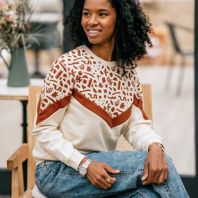 Geometrisches Mama-Still-Sweatshirt aus 100 % Bio-Baumwolle
