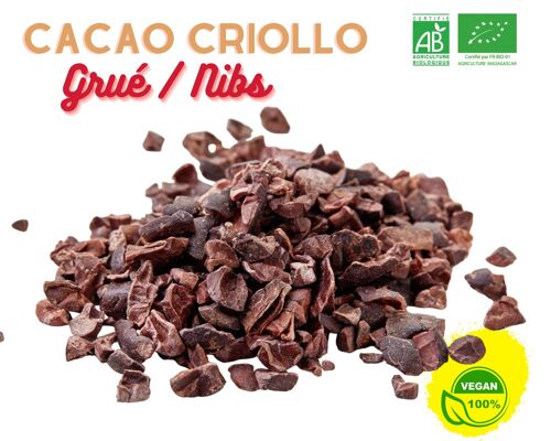 ( 1 Kg ) Nibs/ Grués de Cacao Criollo Bio de Madagascar - Qualité PREMIUM