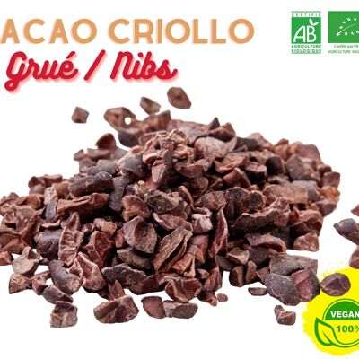 (1 Kg) Nibs/Nibs de Cacao Criollo Orgánico de Madagascar - Calidad PREMIUM