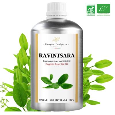 (500 ml) Aceite esencial orgánico de Ravintsara - Aceite de hoja de Cinnamomum Camphora