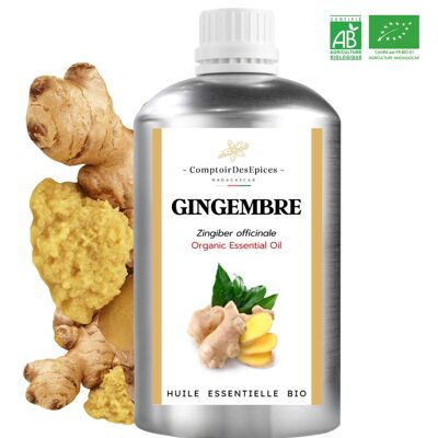 (500 mL) GINGER Essential Oil from Madagascar - Certified ORGANIC by Ecocert