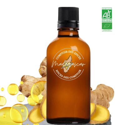 (100 mL) GINGER Essential Oil from Madagascar - Certified ORGANIC by Ecocert