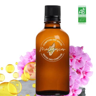 ( 100 mL ) Huile Essentielle de GÉRANIUM Rosat cv Bourbon de Madagascar - Certifiée BIO par Ecocert