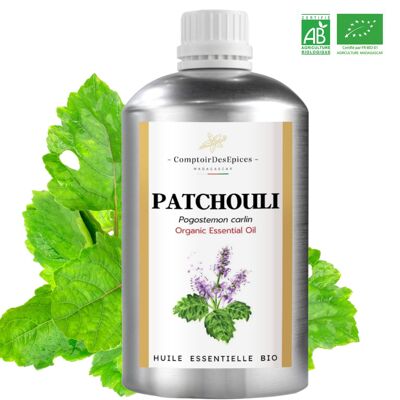 (500 mL) PATCHOULI - Aceite Esencial de Pachulí de Madagascar - Certificado ORGÁNICO por Ecocert